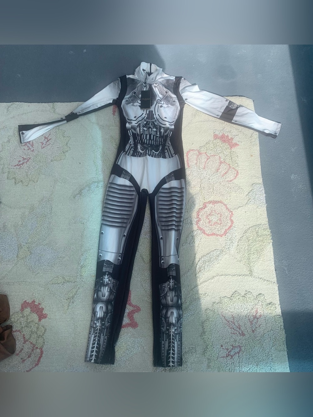 Jaded London Robot Print Long Sleeve Catsuit size 2